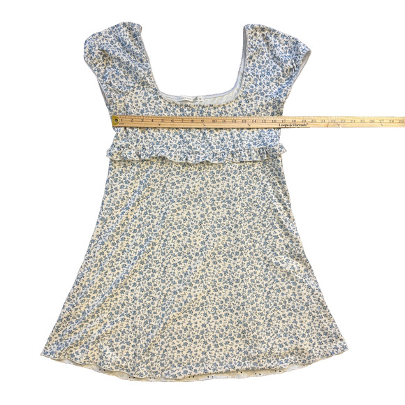 Altar’d State Blue Floral Eyelet Mini Dress Made USA Size XL - Picture 8 of 10